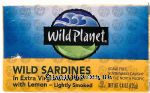 Wild Planet  wild sardines in extra virgin olive oil with lemon Center Front Picture