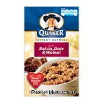 Quaker  instant oatmeal with real raisin date & walnuts, 10-packets Center Front Picture