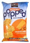 Quaker Popped cheddar cheese rice crisps Center Front Picture