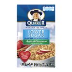 Quaker Lower Sugar apples & cinnamon instant oatmeal, 10-packets Center Front Picture