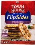 Keebler Town House pretzel flip sides, garlic and herb, box Center Front Picture