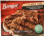 Banquet Family Size 6 salisbury steaks & brown gravy Center Front Picture