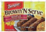 Banquet Brown 'N Serve fully cooked maple sausage links, 10 count Center Front Picture