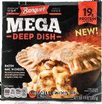 Banquet Mega Deep Dish bacon mac 'n cheese wrapped in a flaky crust Center Front Picture