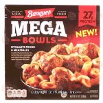 Banquet Mega Bowls dynamite penne & meatballs topped with mozzerella cheese Center Front Picture