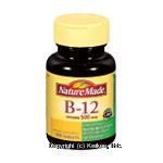 Nature Made  b-12 vitamin, 500 mcg tablets Center Front Picture