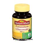 Nature Made  potassium gluconate supplement, 550 mg serving Center Front Picture