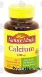 Nature Made  600 mg calcium supplement tablets with vitamin d Center Front Picture