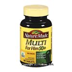 Nature Made Multi for Him 22 key nutrients to support 50+ men's health dietary supplement tablets Center Front Picture