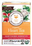 Traditional Medicinals tonic teas organic Heart Tea, hawthorn hibiscus herbal supplement, 16-bags Center Front Picture