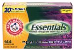 Arm & Hammer Essentials fabric softener sheets, lavender & linen scent Center Front Picture