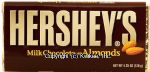 Hershey's  milk chocolate with almonds candy bar Center Front Picture