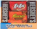 Hershey's  6-kit kat, 7-hershey milk chocolate, 7 hershey almonds, 10-reeses's full size candy bars Center Front Picture