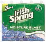 Irish Spring Deodorant Soap moisture blast with hydrobeads, soap bar Center Front Picture