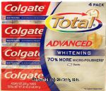 Colgate Total Advanced Whitening; anticavity fluoride and antigingivitis toothpaste, 4 8-oz tubes Center Front Picture