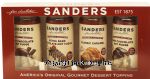 Sander's  gift topping collection, 4 10-oz, bittersweet, butterscotch, swiss dark, milk chocolate hot fudge Center Front Picture