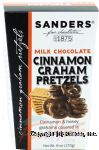 Sander's fine chocolatiers chocolate covered gretzels, cinnamon & honey grahams in milk chocolate Center Front Picture