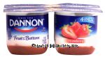 Dannon Fruit on the Bottom lowfat yogurt, strawberry, fruit on the bottom, 4-6oz cups Center Front Picture