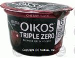 Dannon Oikos cherry blended greek yogurt, cup Center Front Picture