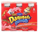 Dannon Danimals smoothie; strawberry explosion, 6- 3.1fl. oz bottles Center Front Picture