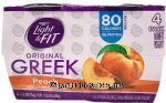 Dannon Light & Fit original greek peach, 4 pk., cup Center Front Picture