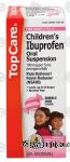 Top Care  children's ibuprofen oral suspension, pain releiver, bubble gum flavor Center Front Picture