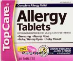 Top Care  allergy tablets, complete allergy relief, 28 mg Center Front Picture