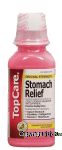 Top Care  original strength stomach relief, bismuth subsalicylate 262 mg, antidiarrheal Center Front Picture