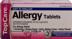 Top Care  allergy tablets, diphenhydramine HCI 25-mg tablets Center Front Picture