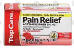 Top Care  acetaminophen 500-mg tablets Center Front Picture