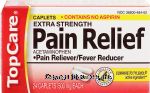 Top Care  acetaminophen pain reliever/fever reducer, 500 mg each Center Front Picture