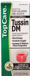 Top Care Tussin DM peak cold, cough & chest congestion DM, cough suppressant, expectorant Center Front Picture