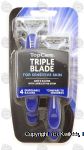 Top Care Triple Blade men's disposable razors with lubricating strip, sensitive skin Center Front Picture