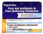 Top Care  triple antibiotic oinment + pain relief, maximum strength Center Front Picture