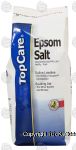 Top Care  epsom salt, magnesium sulfate, soaking aid for minor sprains and bruises, salin laxative Center Front Picture