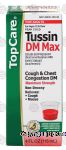 Top Care Tussin DM Max cough & chest congestion DM, maximum strength, peak cold Center Front Picture