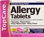 Top Care  allergy tablets, complete allergy relief Center Front Picture