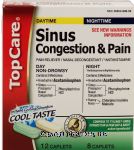 Top Care  sinus congestion & pain, daytime & nighttime pack, cool taste caplets Center Front Picture