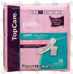 Top Care  pads, light absorbency, regular length Center Front Picture