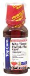 Top Care  nite time cold & flu relief, acetaminophen, pain reliever - fever reducer, cherry flavor Center Front Picture