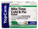 Top Care  nite time cold & flu relief, multi-symptom relief, softgels Center Front Picture