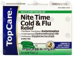 Top Care  nite time cold & flu relief, multi-symptom relief, softgels Center Front Picture