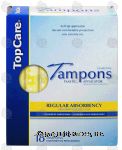 Top Care  unscented tampons, plastic applicator, regular absorbency Center Front Picture