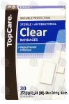 Top Care  sterile, antibacterial, clear bandages, all one size Center Front Picture