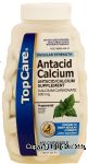 Top Care  antacid calcium supplement, regular strength, peppermint, chewable tablets Center Front Picture