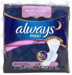 Always maxi pads with wings, extra heavy overnight Center Front Picture