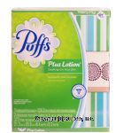 Puffs Plus Lotion 3-pack lotion white facial tissue, 124 2-ply tissues per box Center Front Picture