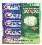 Crest Complete toothpaste, fresh mint striped, extra whitening + scope, 8.2-oz. tubes Center Front Picture