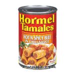 Hormel  hot'n spicy beef tamales in chili sauce Center Front Picture