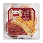 Hormel Gatherings snack tray; pepperoni slices, mild cheddar cheese slices, butter crisp crackers Center Front Picture